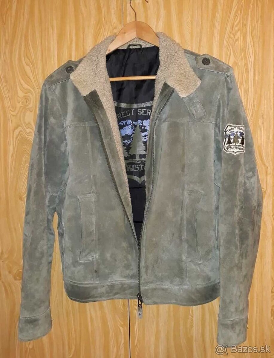 Mustang Kožená bunda zelená na zimu