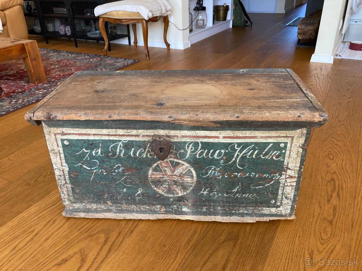 Cestovná truhlica z roku 1848