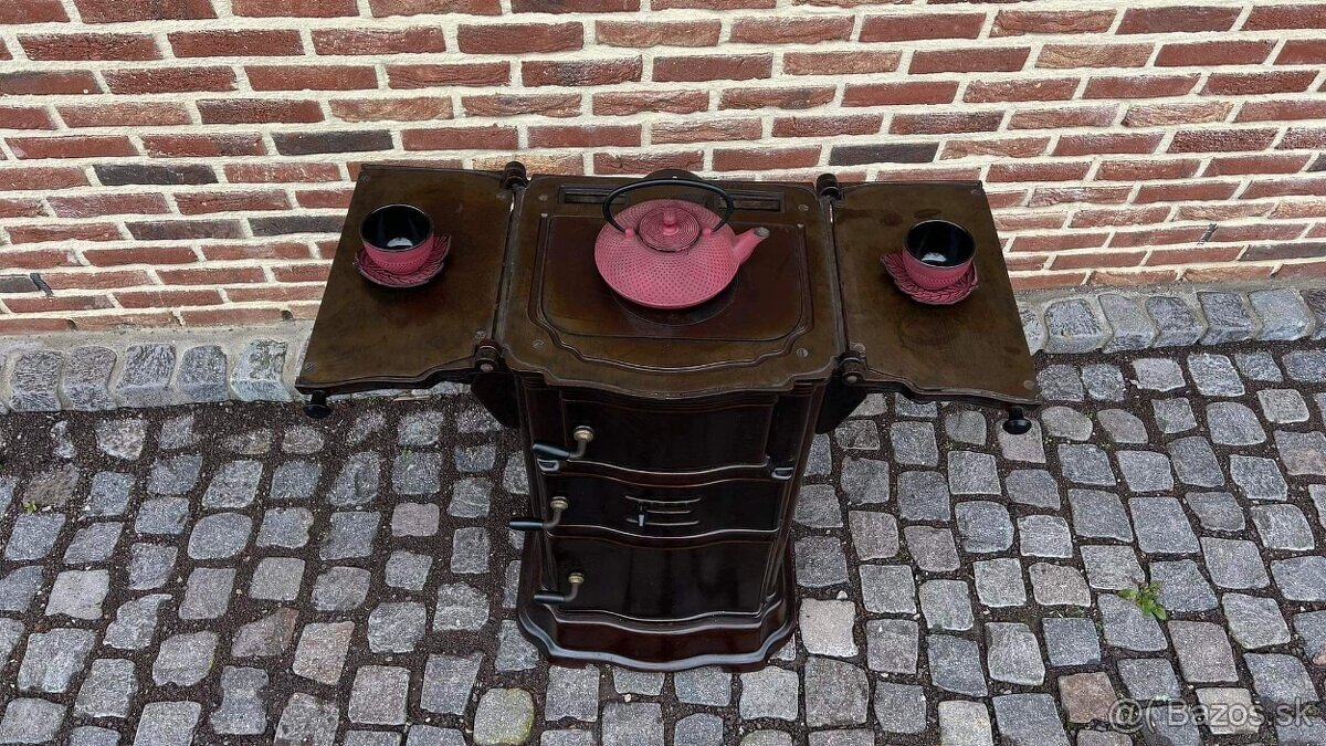 Liatinové, smaltované, kachle, piecka