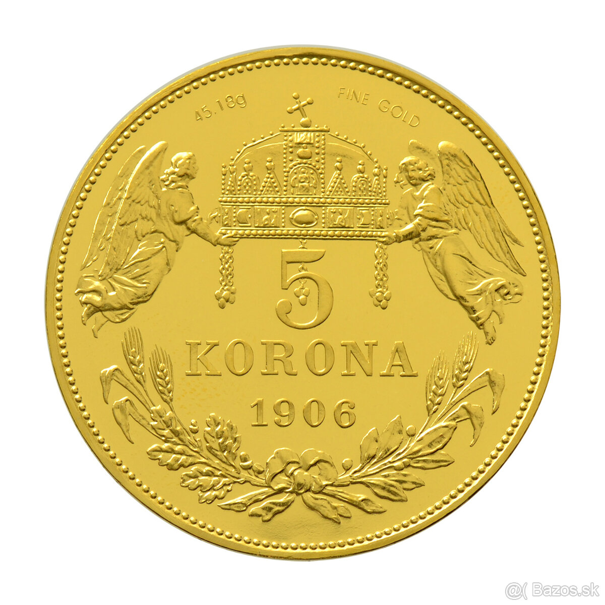 zlato 5 Korona 1906 KB novorazba Budapešť 2014