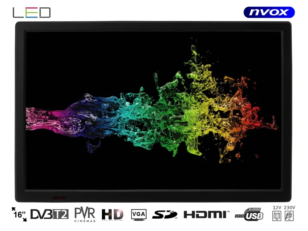 Televízor NVOX DVB16T 12V/24V/220V