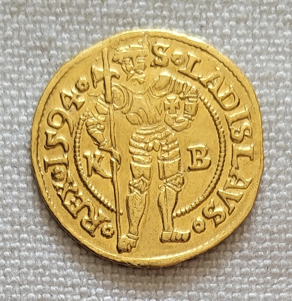 Zlatý dukát Rudolf II., 1594 kb, mincovňa Kremnica