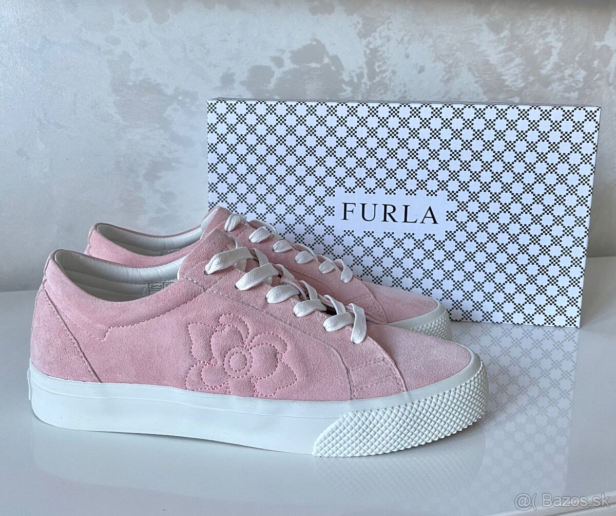 Furla kožené tenisky púdrovo ružové