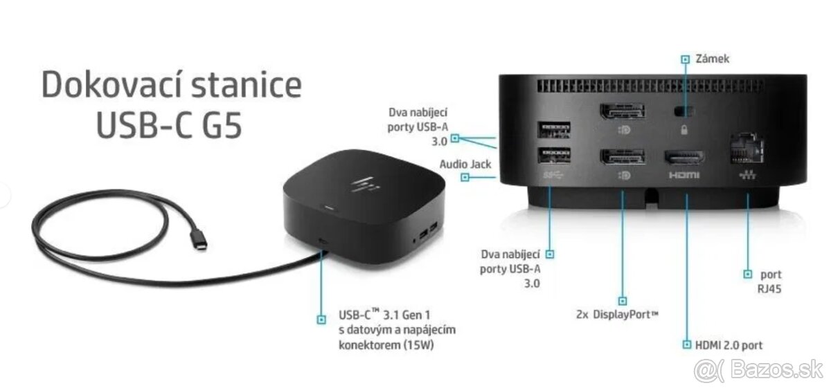 HP USB-C Dock G5 dokovacia stanica pre notebook