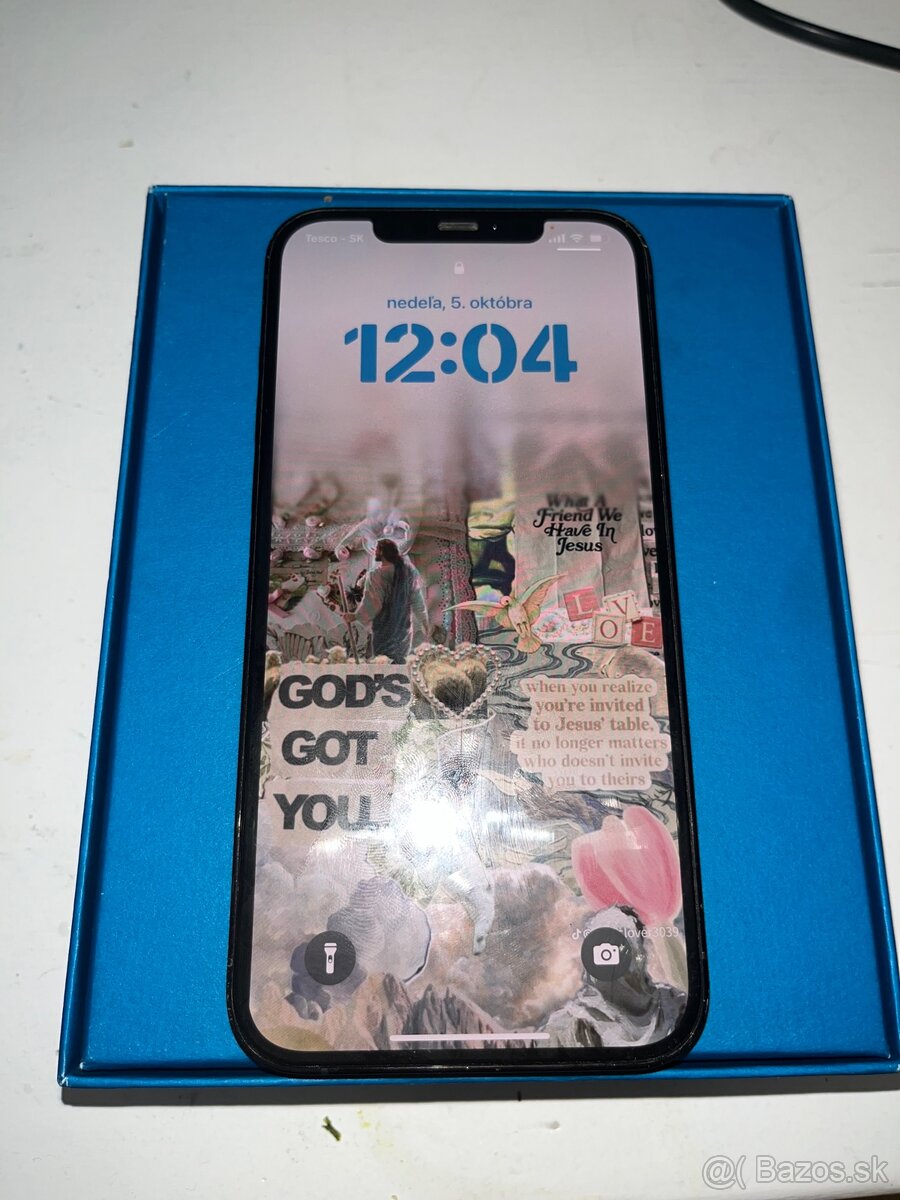 iPhone 12 pro max modrý -prasknuté zadné sklo