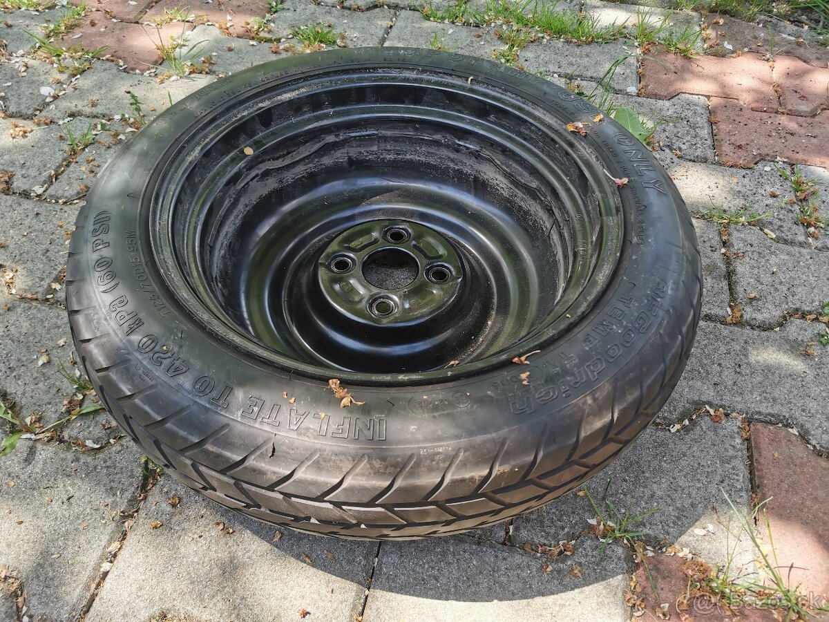 Dojazdová rezerva, rezervné koleso 125/70 D15, Toyota Yaris