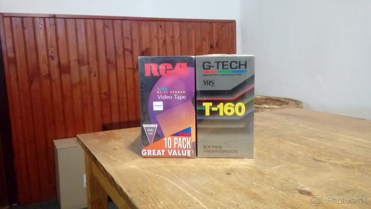 kazety VHS RCA-T120,G-TECH T160.