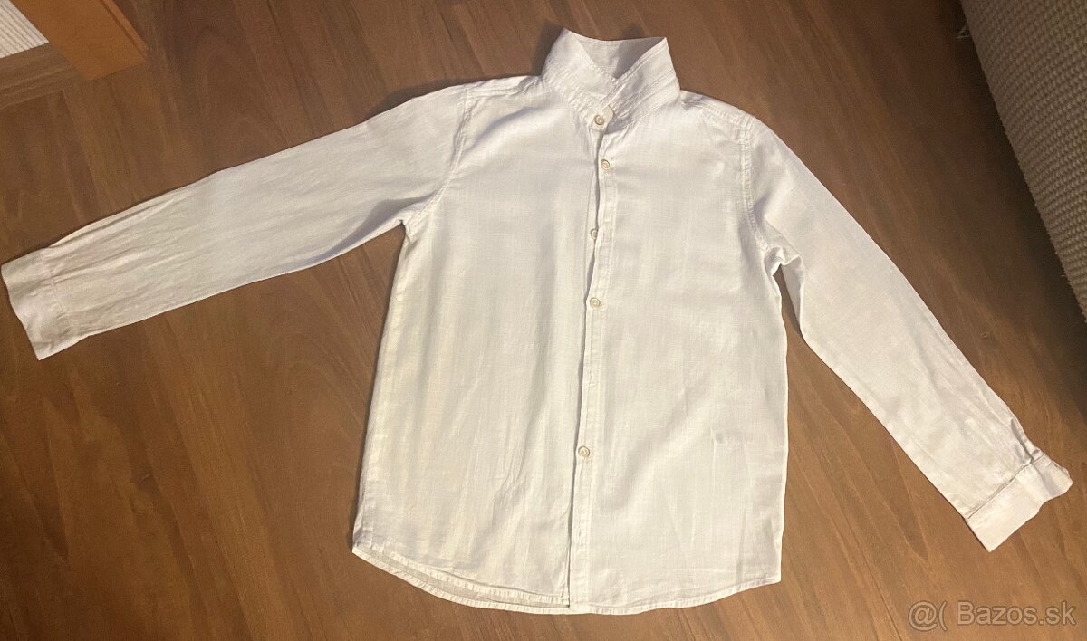 Biela chlapčenská košeľa 140-146 cm