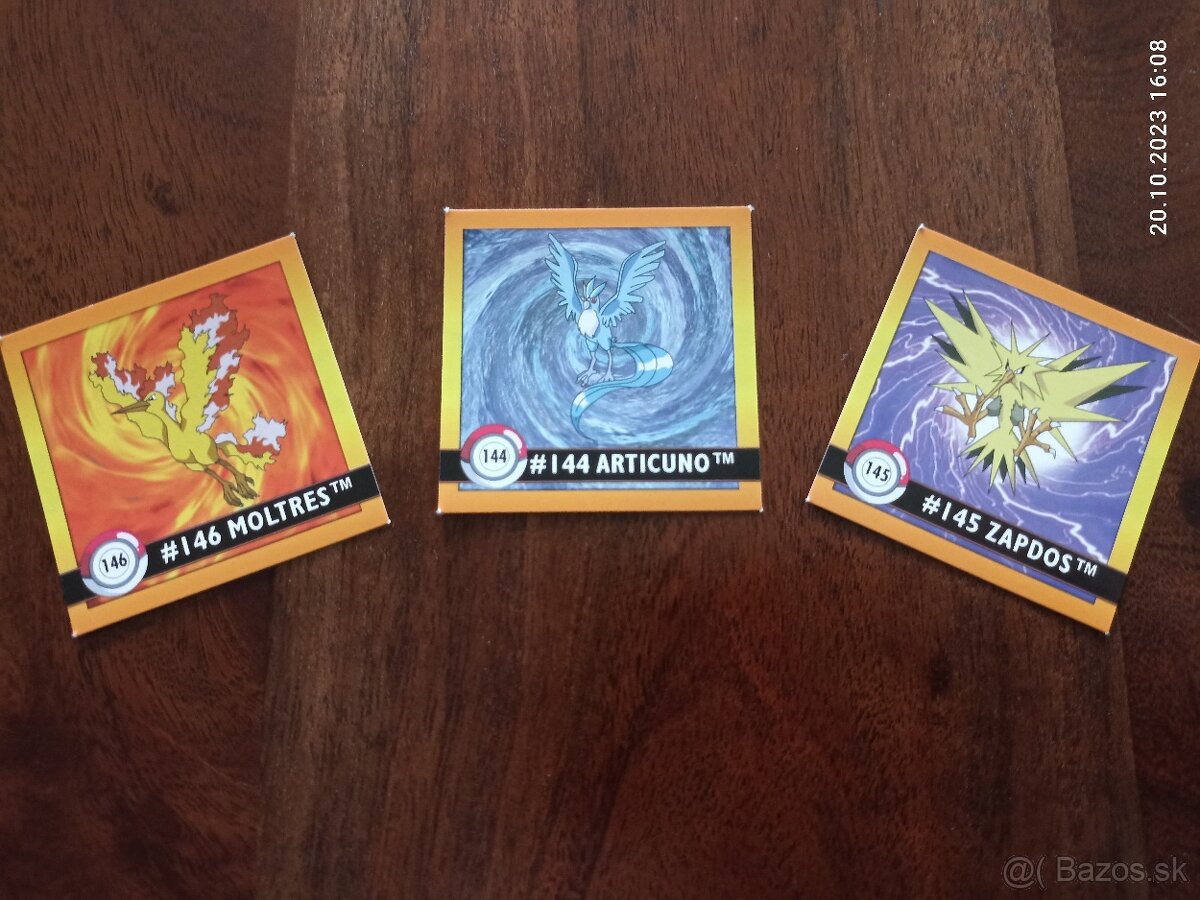 Pokémon samolepky Artbox 1999