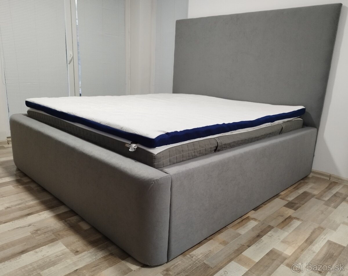 manzelska postel siva, 180x200x68 cm