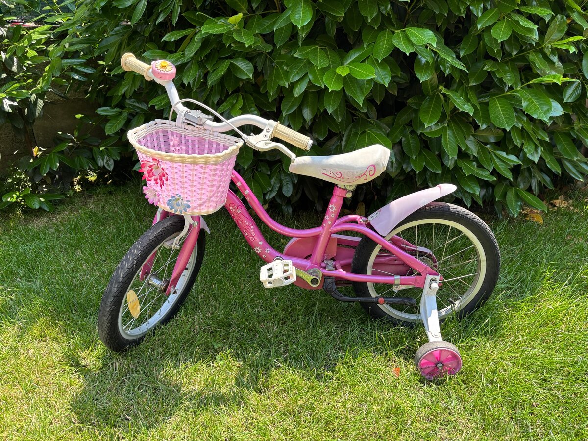 Dievcensky bicykel 16’’ s kosikom a stojanom