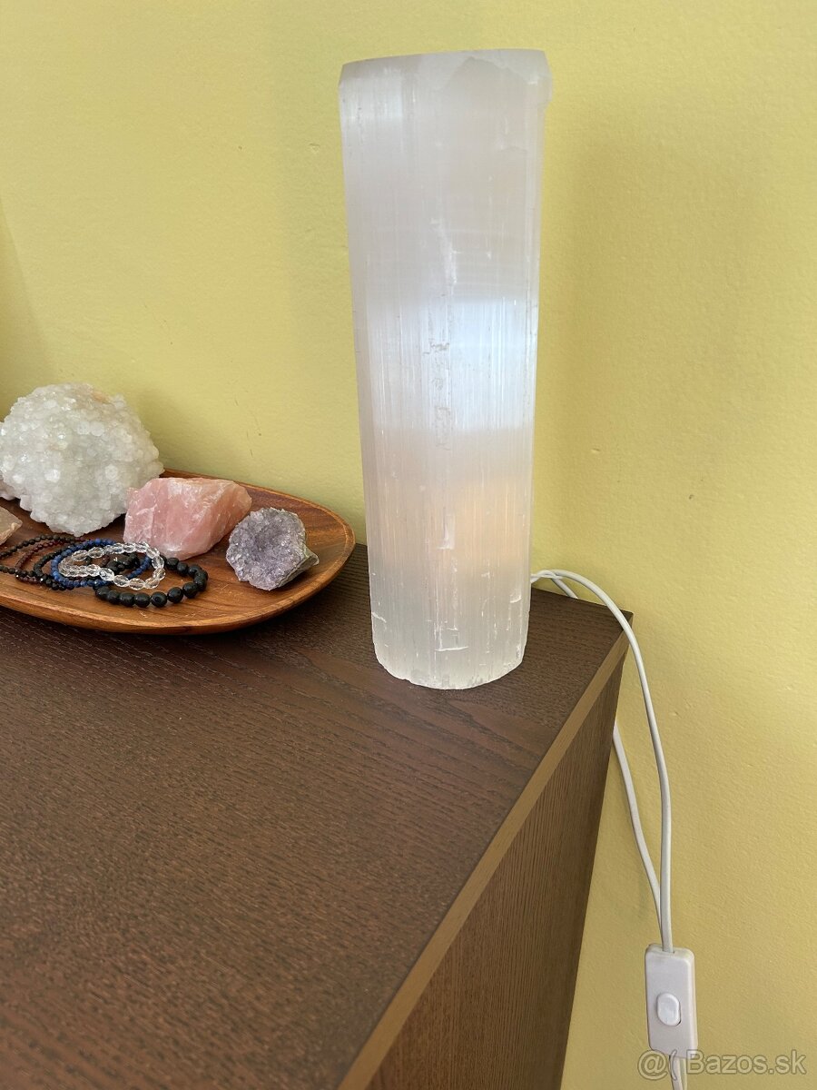 STOLOVÁ LAMPA z kameňa SELENIT 29 cm