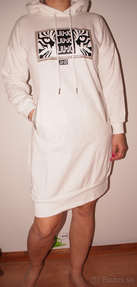 Liu jo dámske mikinové šaty biele