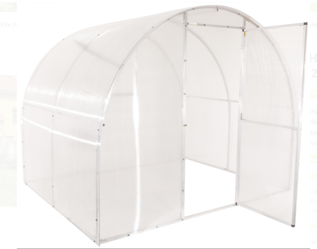 Predám nový hliník/polykarbonátový skleník 2,5 x 2 m