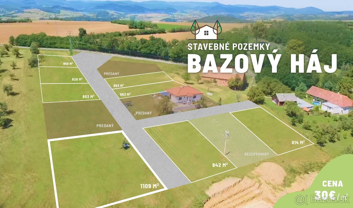 Na predaj stavebný pozemok v obci Bzovík / 963 m2