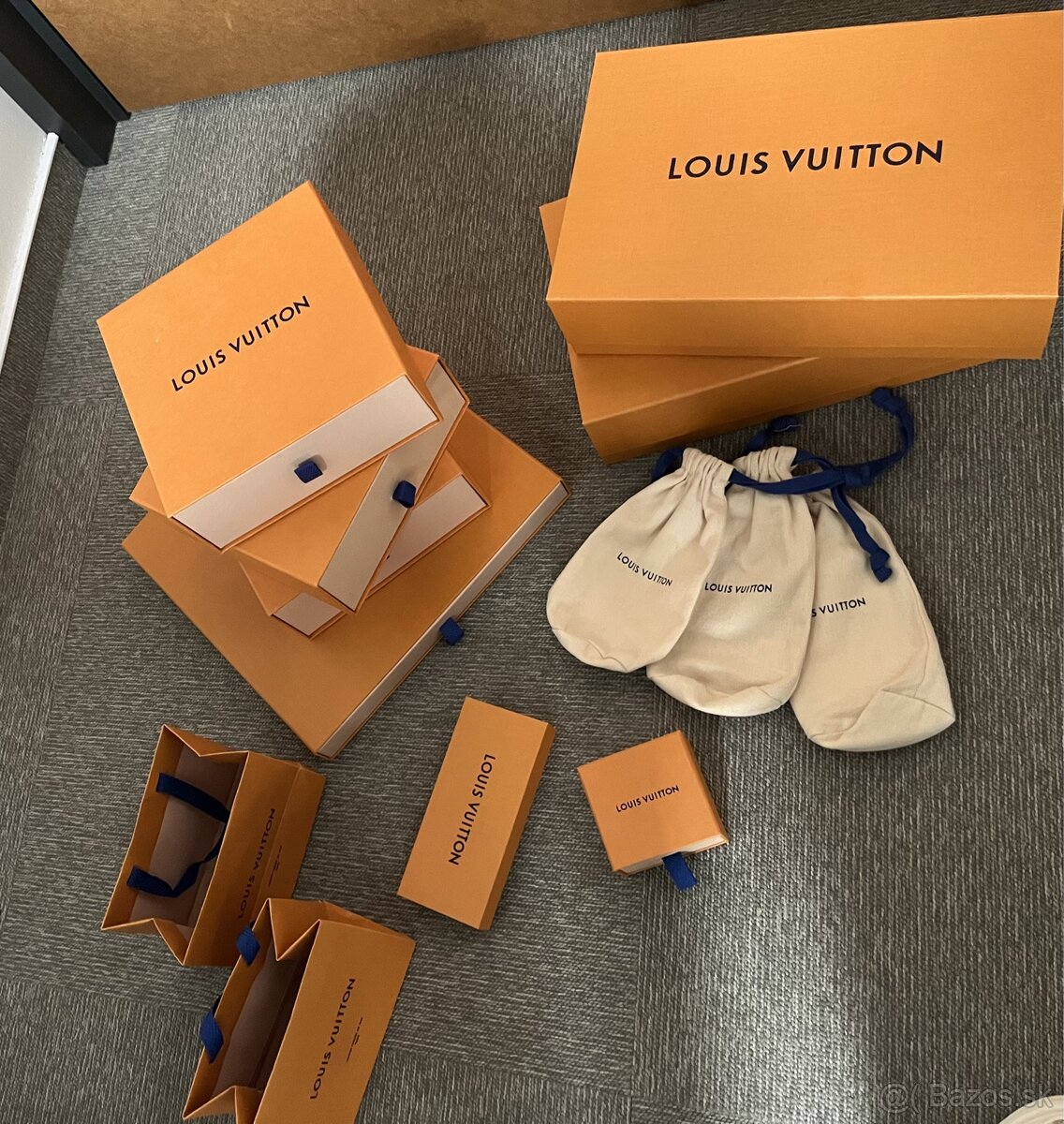 Louis Vuitton krabičky a protiprachové pytliky