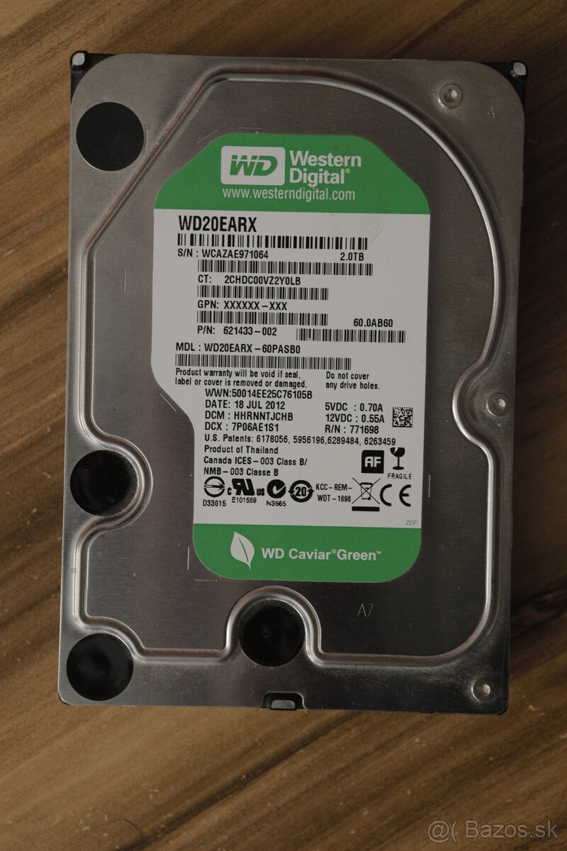 Interný pevný disk Western Digital Green 2TB