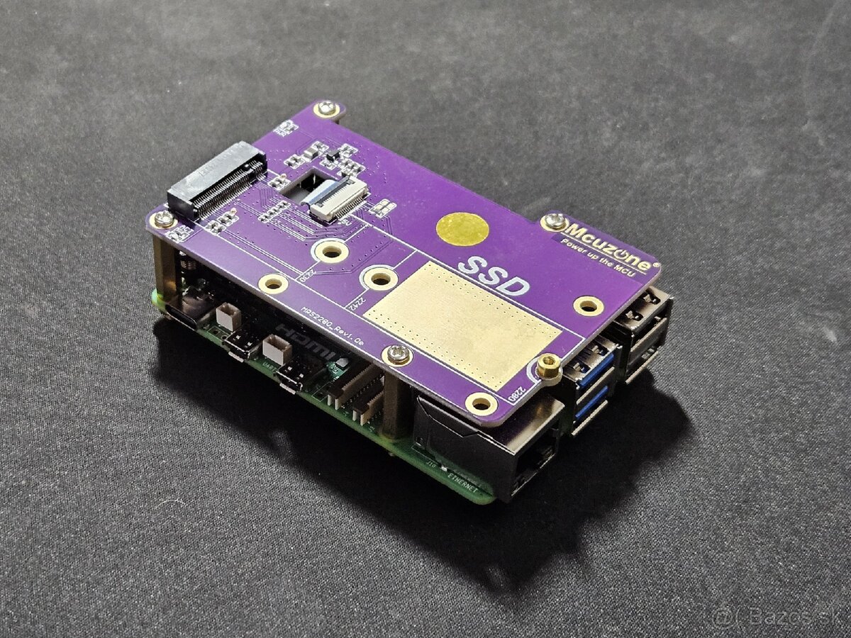 Raspberry Pi 5 4GB + NVMe HAT + 64GB SD + chladič