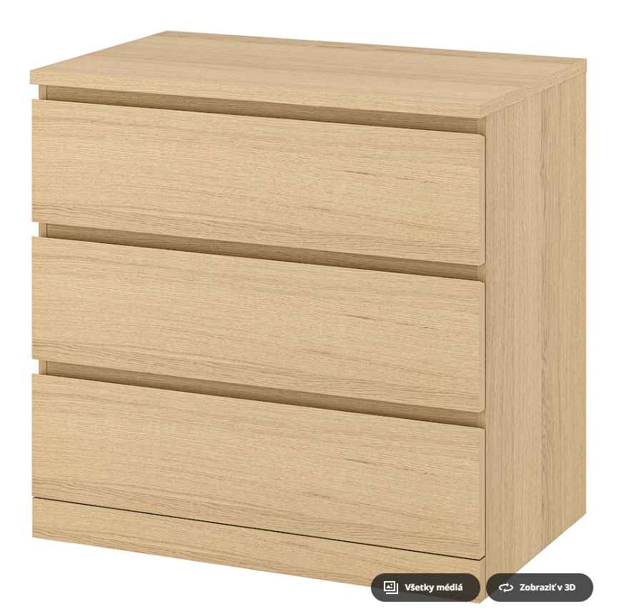 REZERVOVANÉ Komoda MALM - Ikea