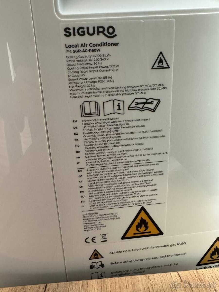 Mobilna klimatizacia Siguro AC-I160W Breeze 16