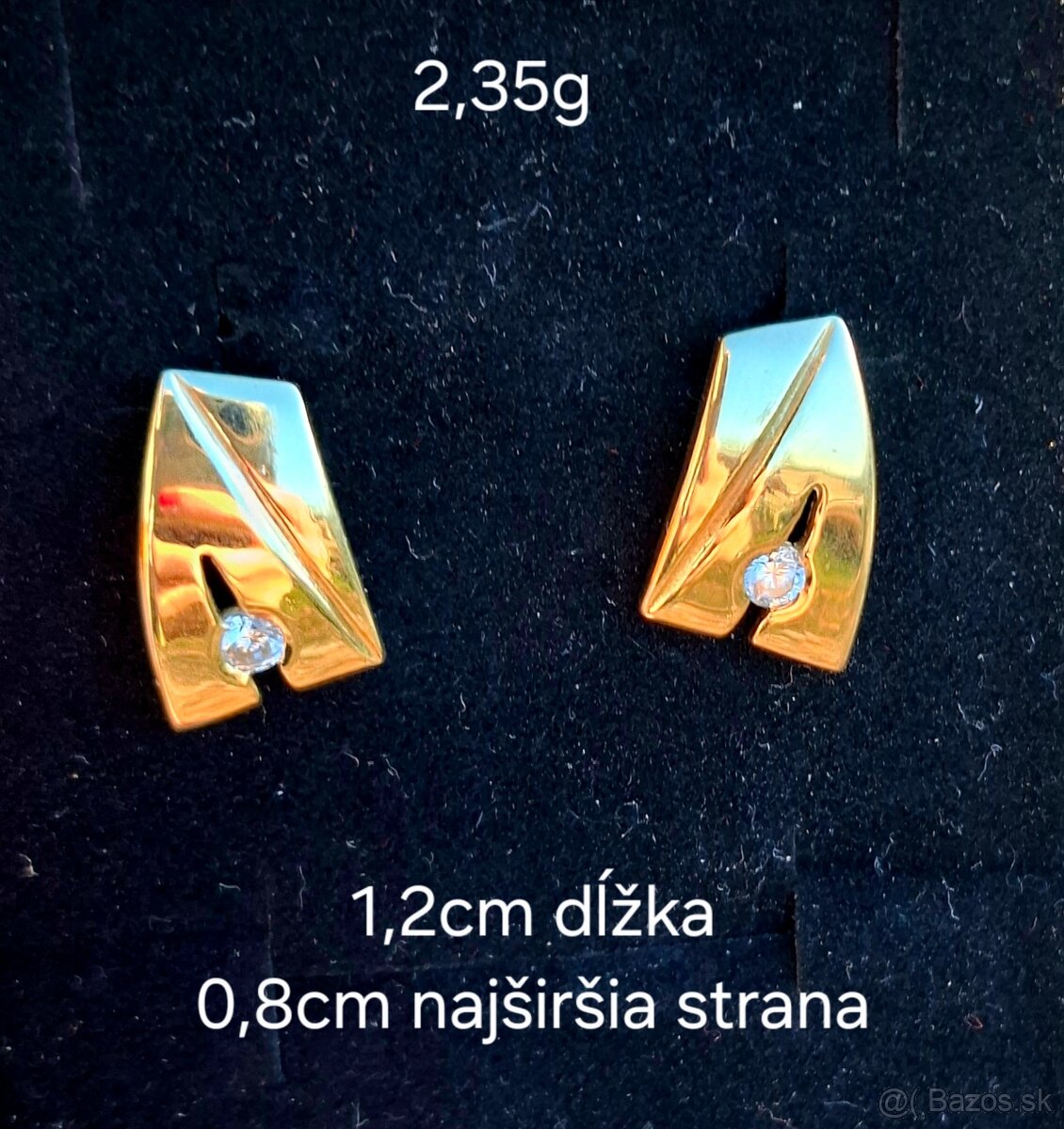 Zlate nausnice s kamienkom krasne 585