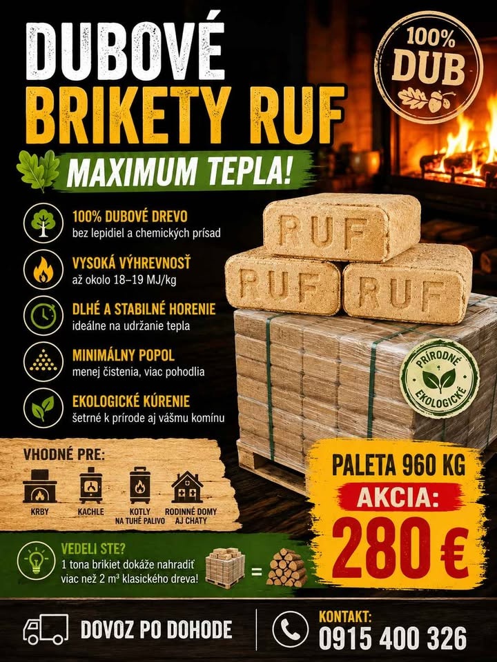 Drevené brikety RUF-Dubové