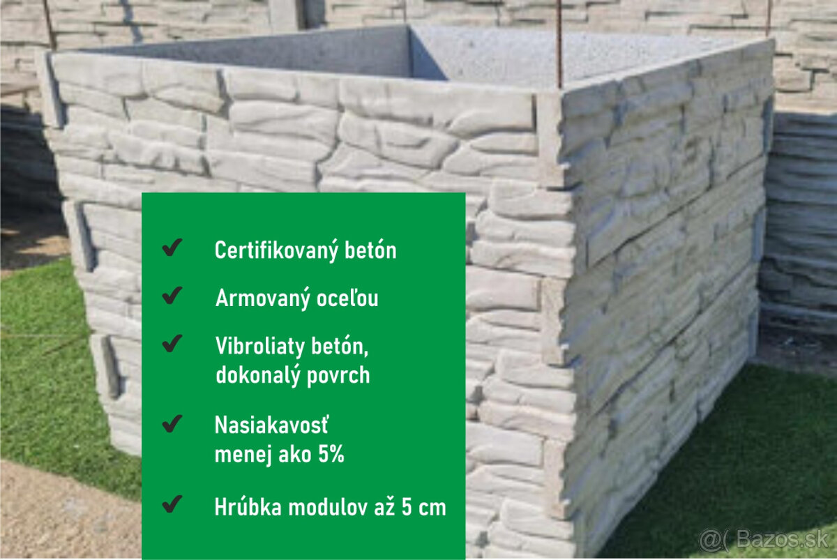 Modulárny vyvýšený záhon dekor bridlica