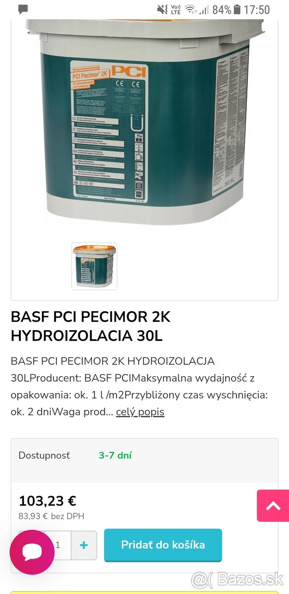 PCI Pecimor 2K bitumna dvojzlozkova hydroizolacia
