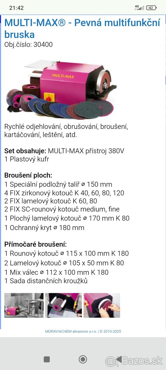Brúska tacionar Multi Max Pevná multifunkčna brúska