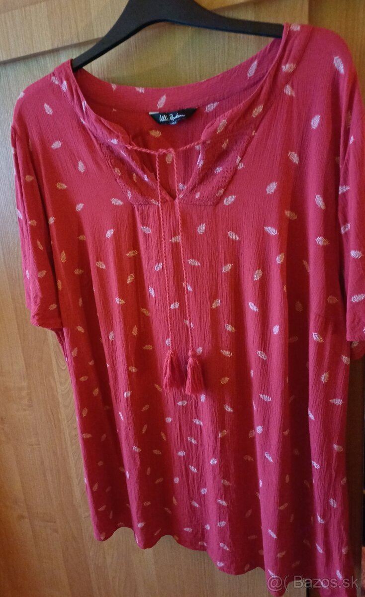 Červená bluzka pre moletky xxxl Ulla Popken
