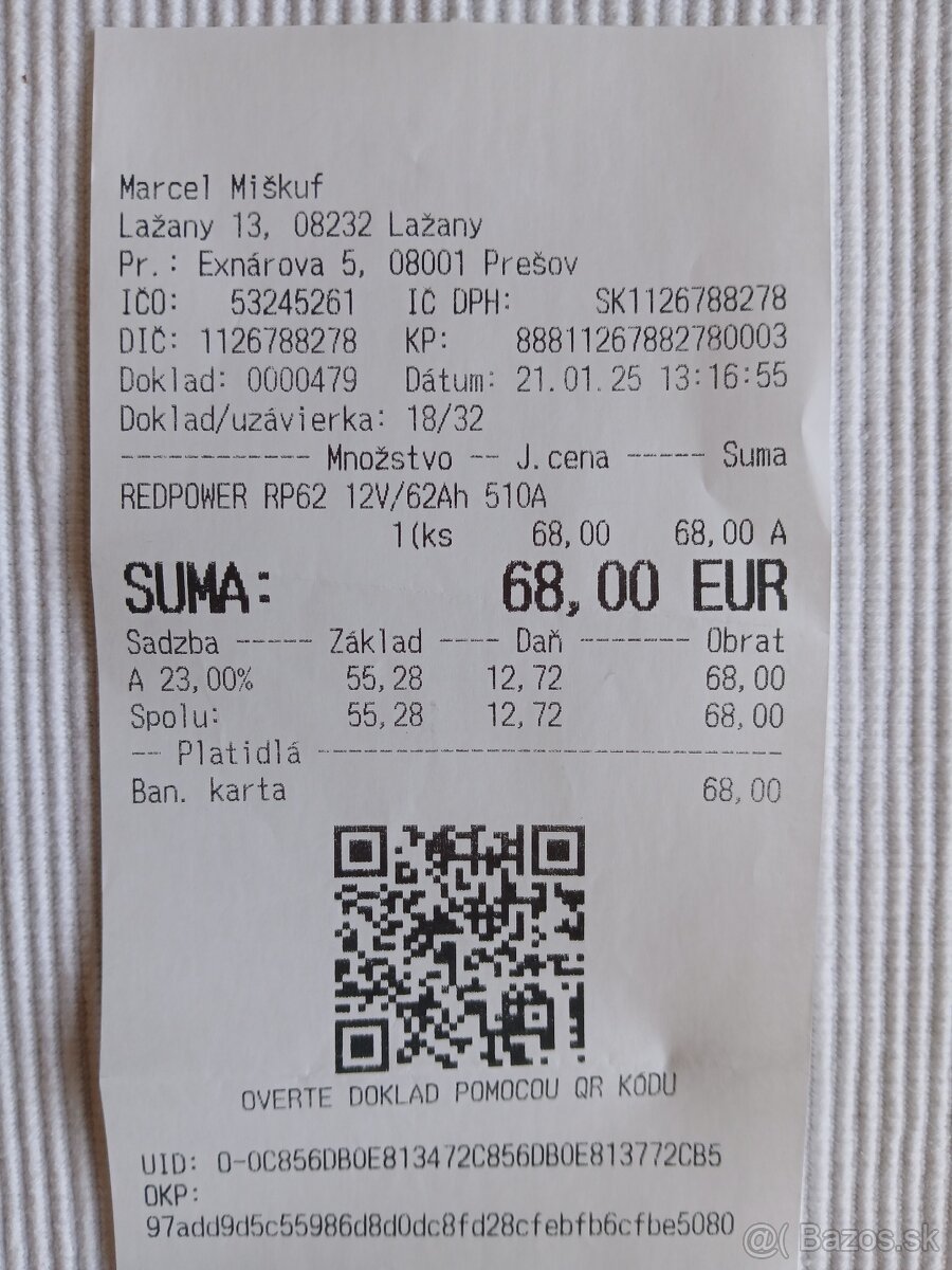 Predám autobateriu