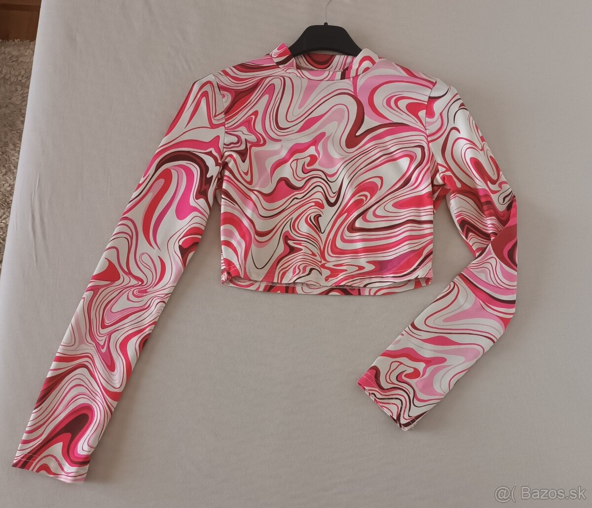 Dámsky ružový crop top