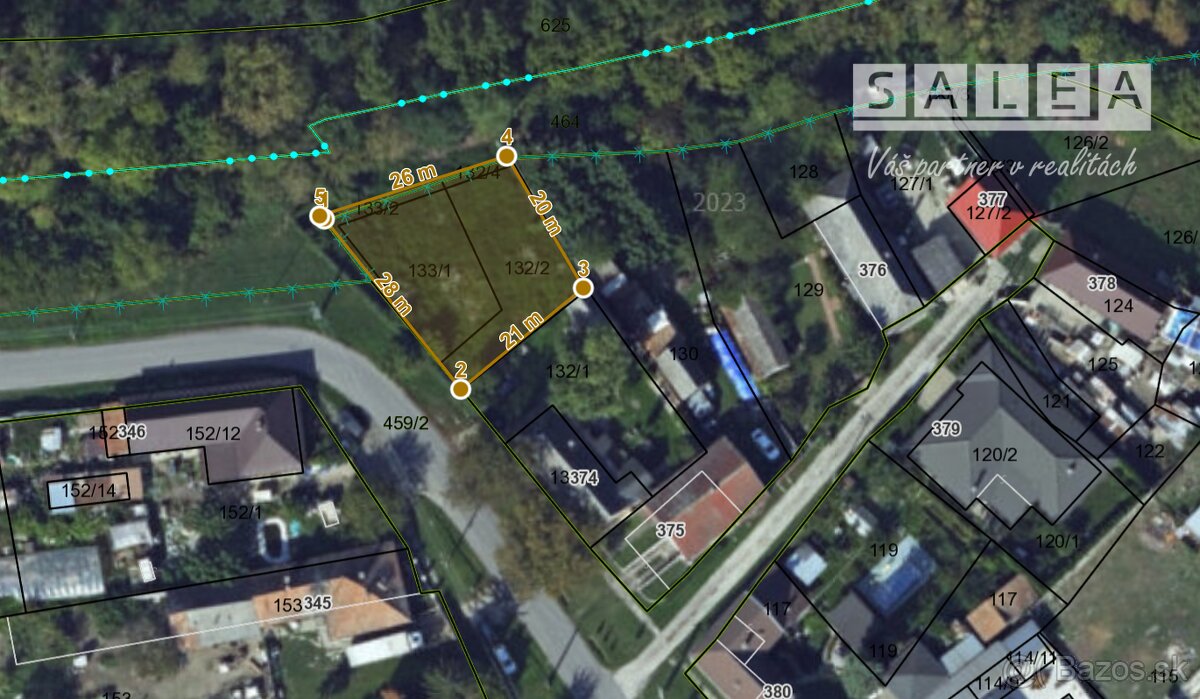 stavebný pozemok 578m2 Tomášikovo