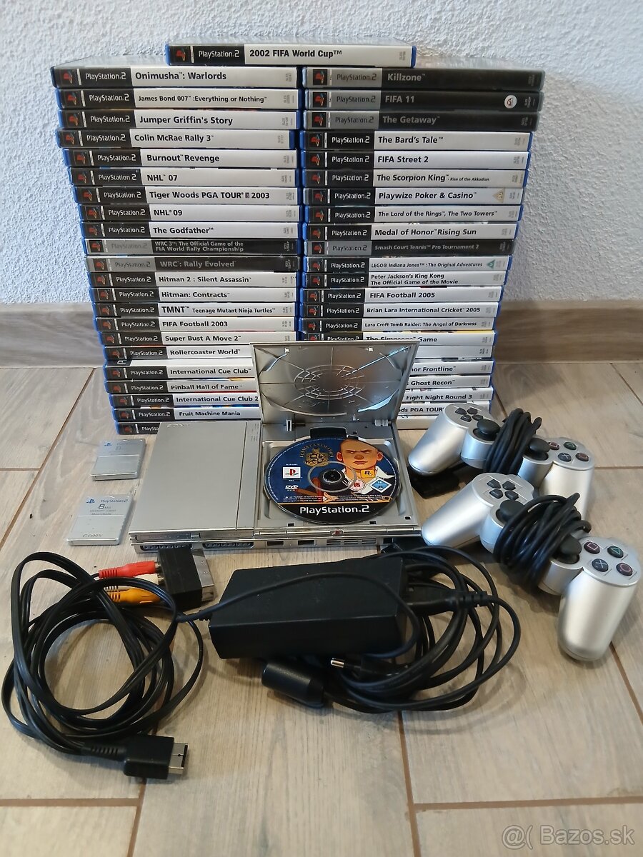 Ps2 Slim Sivá + Hry