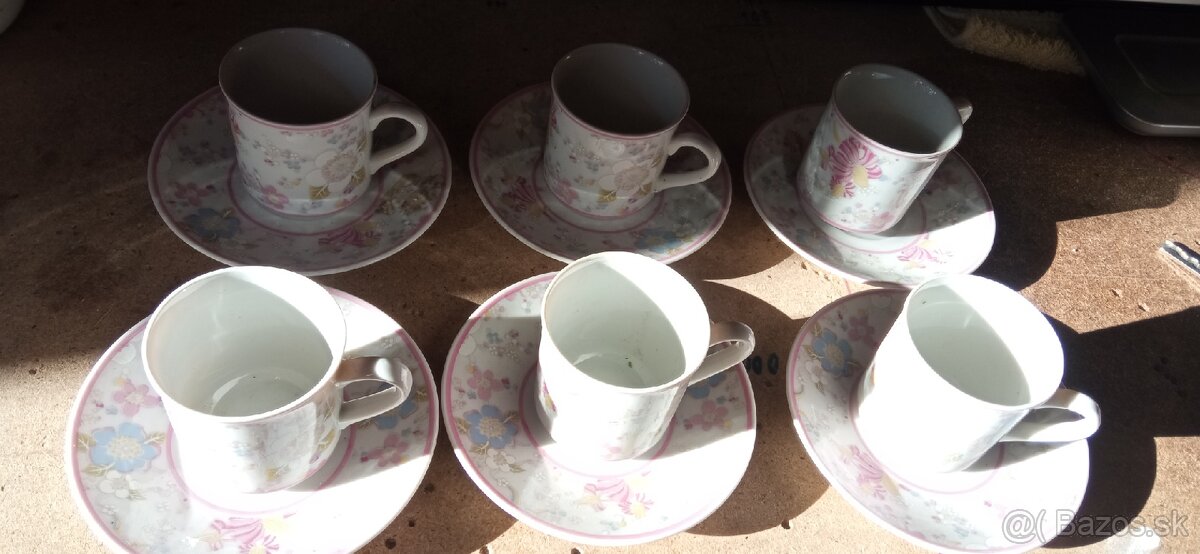 Šálky na espresso pre 6 osôb porcelana SABINA