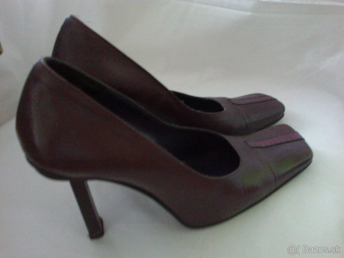 Fialové lodičky - kožené