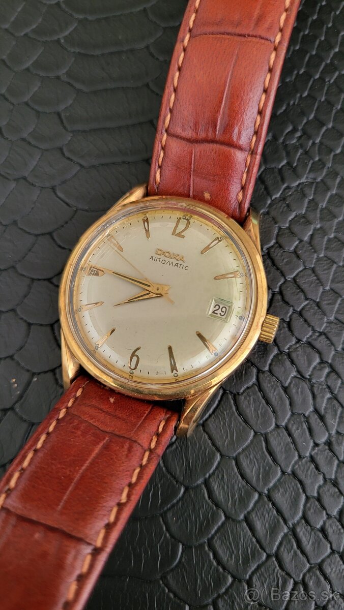 Predám vintage 14k zlaté Doxa automatic s dátumom,