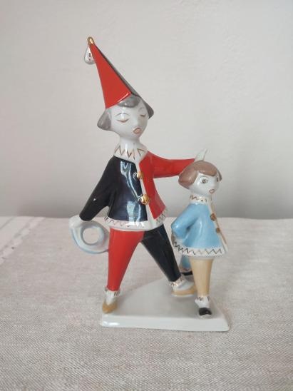 Holloháza Pierrot klaun porcelánová soška