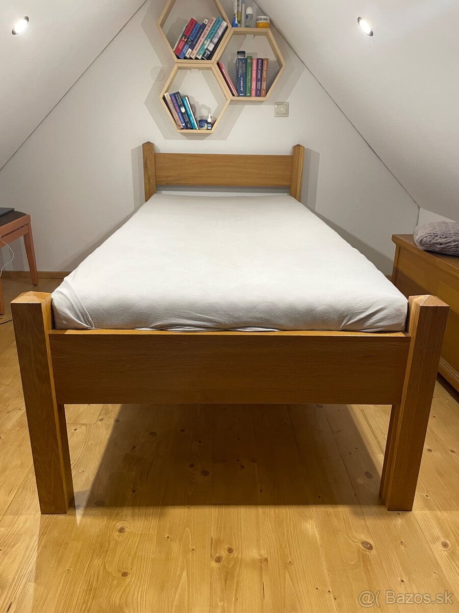 jednolôžková DUBOVÁ posteľ