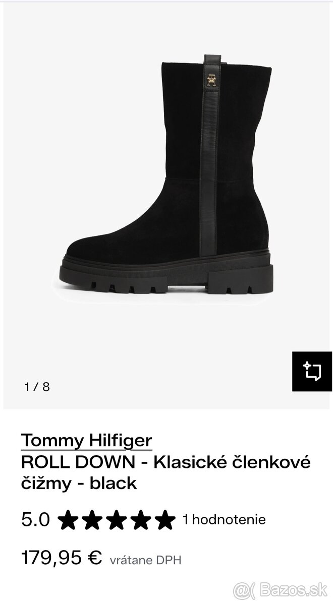 Nové zateplené čižmy s visačkou originál Tommy Hilfiger koža