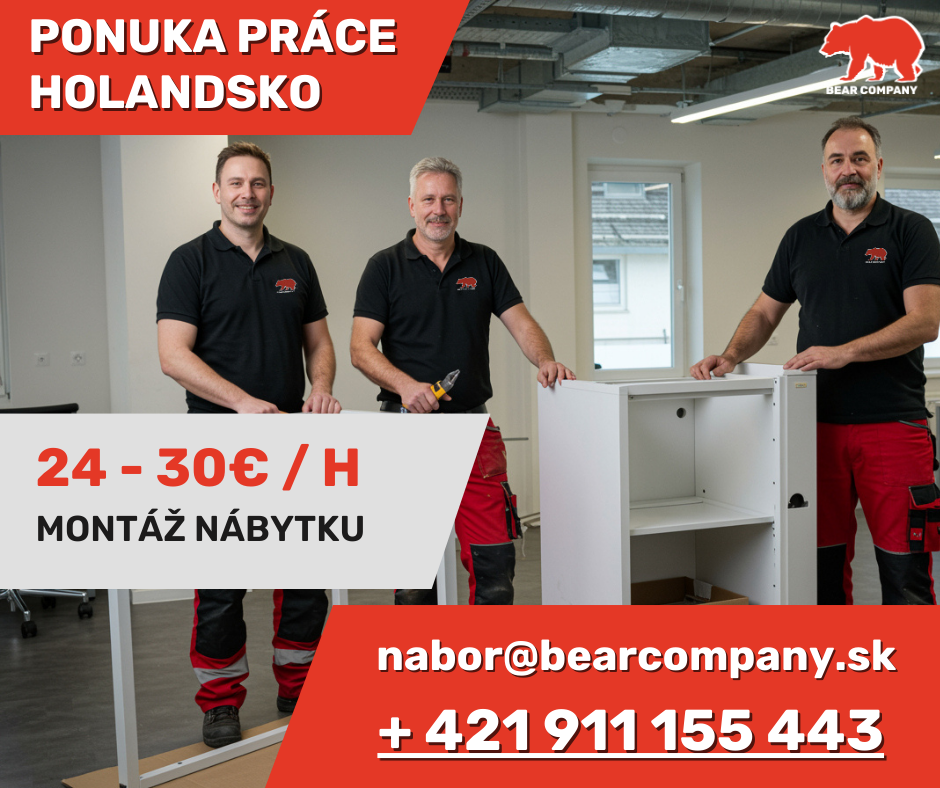 Montér nábytku - Holandsko - 24-30€/h