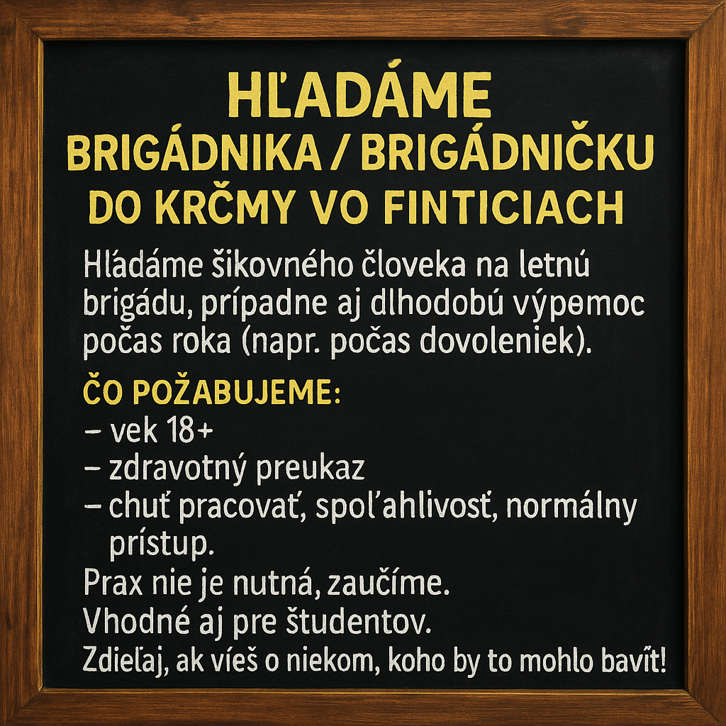 Brigada v pohostinstve vo finticiach