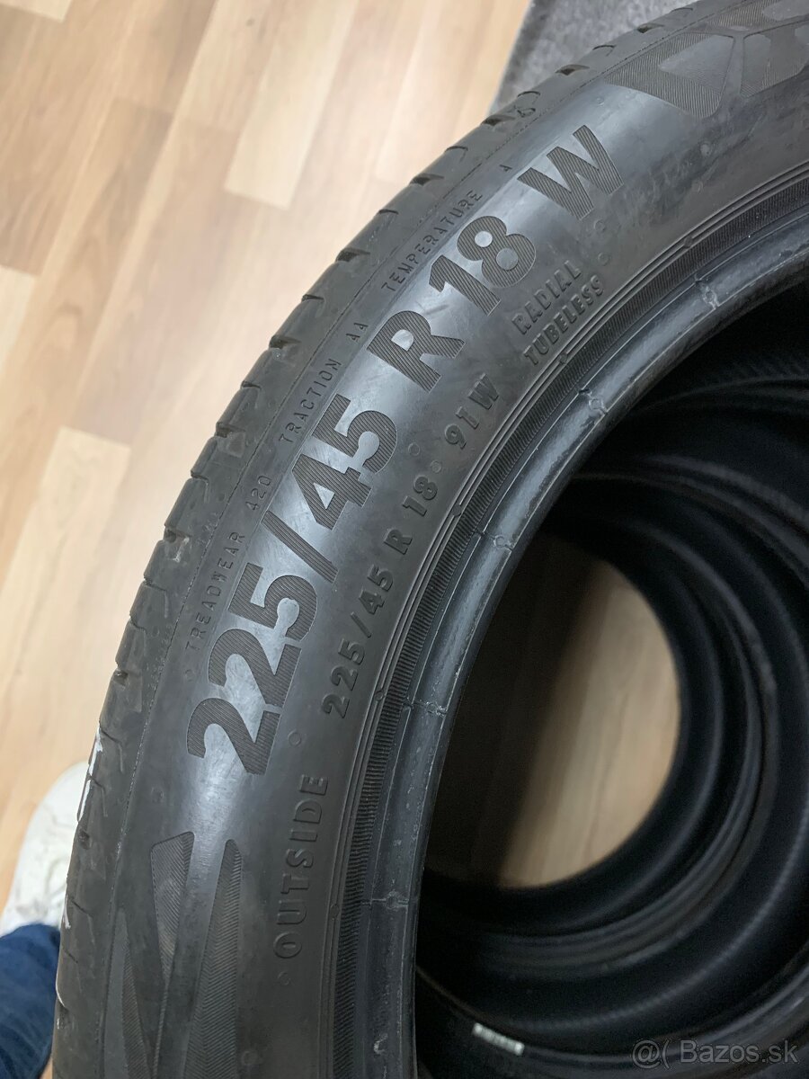 Predám letné pneumatiky Continental ecocontact6 225/45 R18