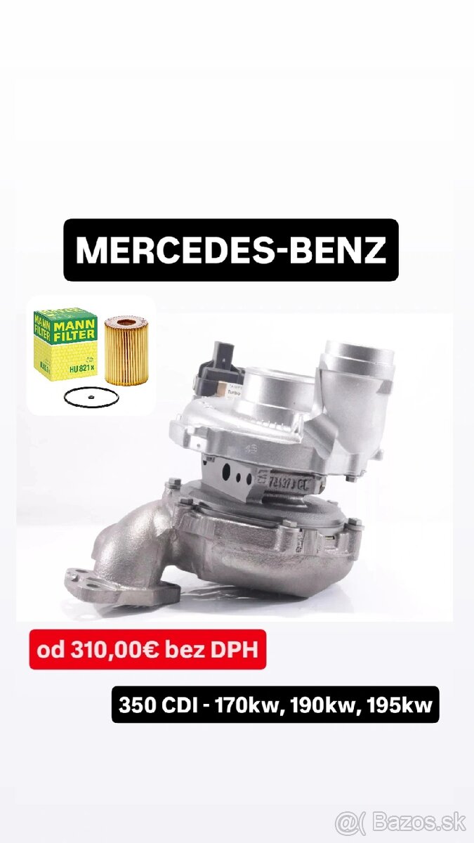 Turbo GARRETT 350 CDi - 170, 190, 195kw