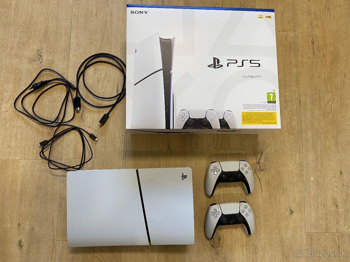 Playstation 5 slim 1tb + 2 ovládače