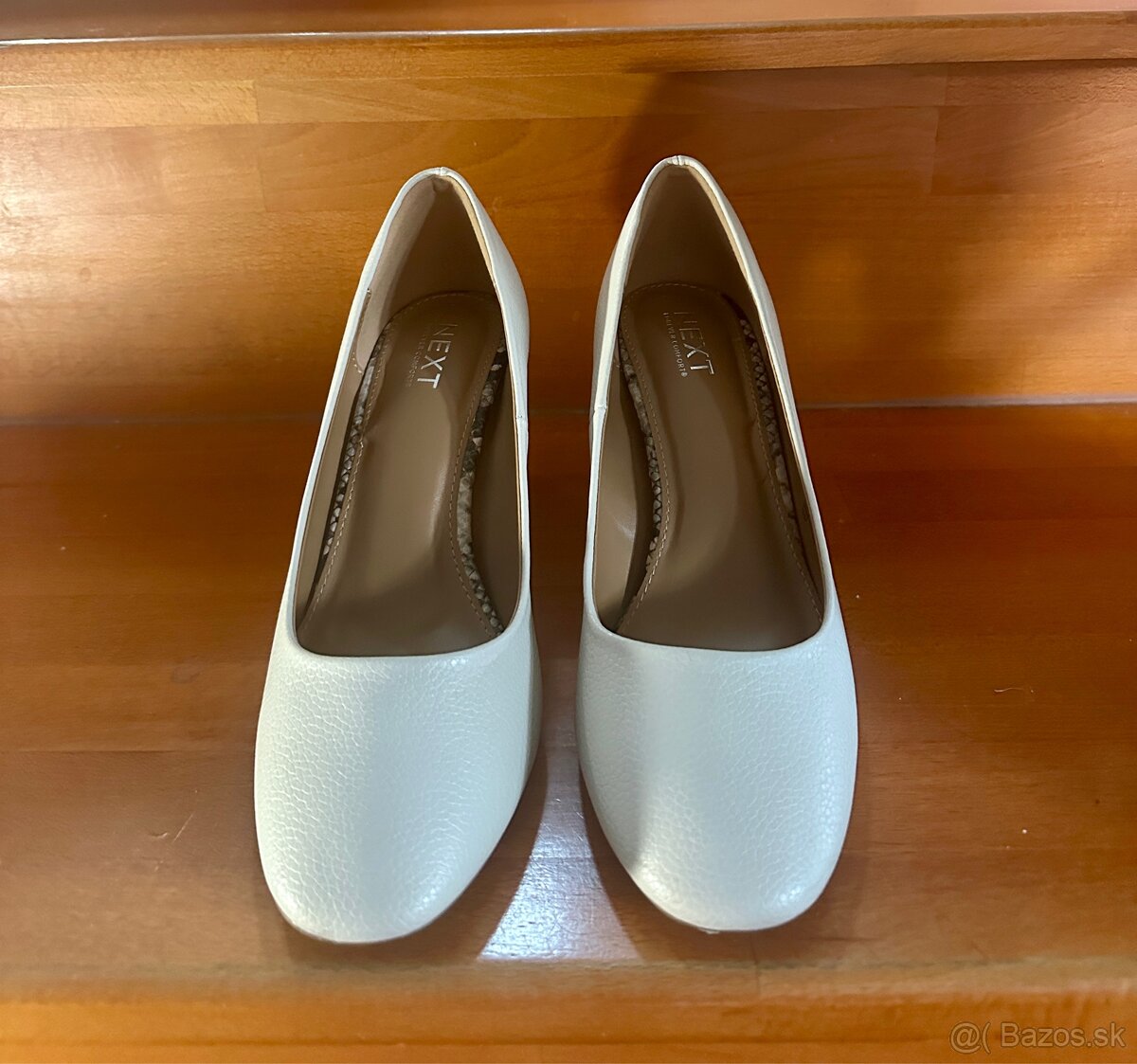 Biele (svadobne) topanky na podpätku 38