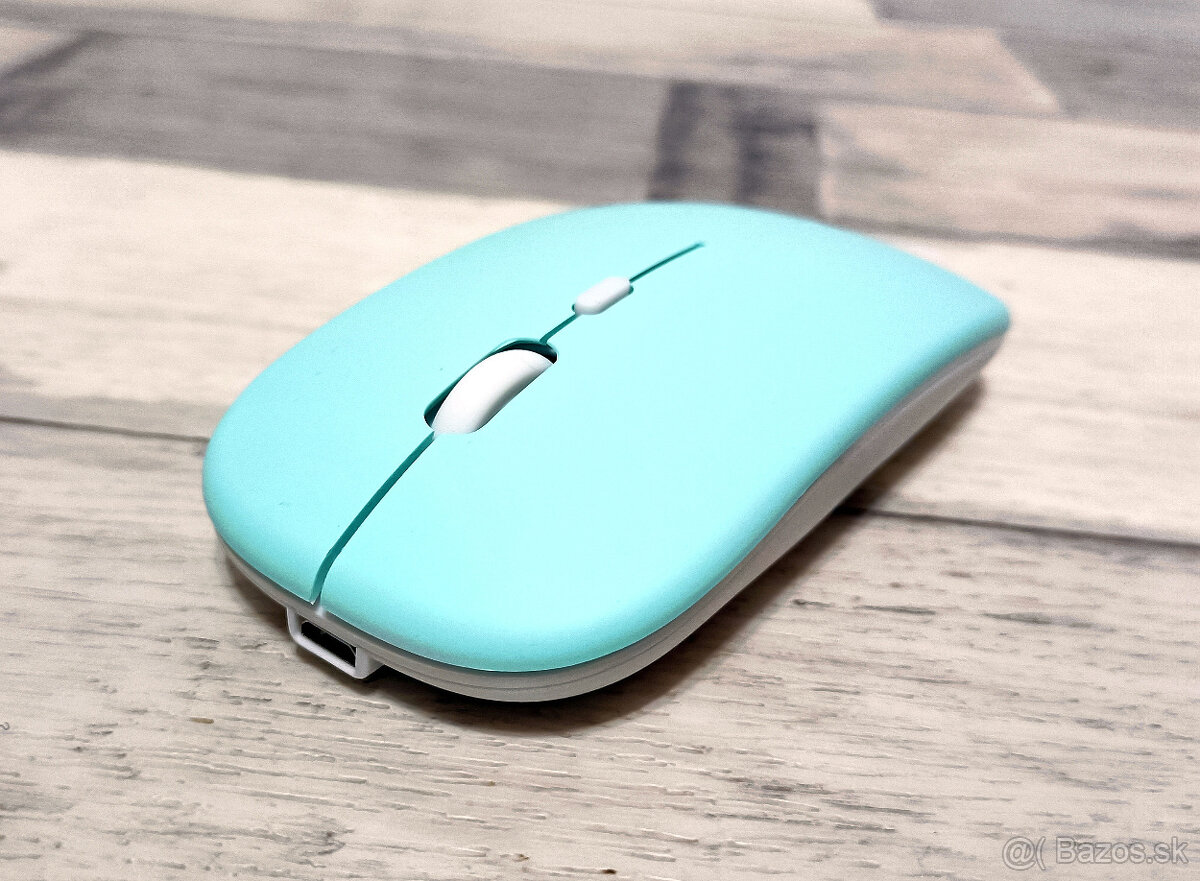 Bezdrôtová nabíjateľná bluetooth myš - mentolová