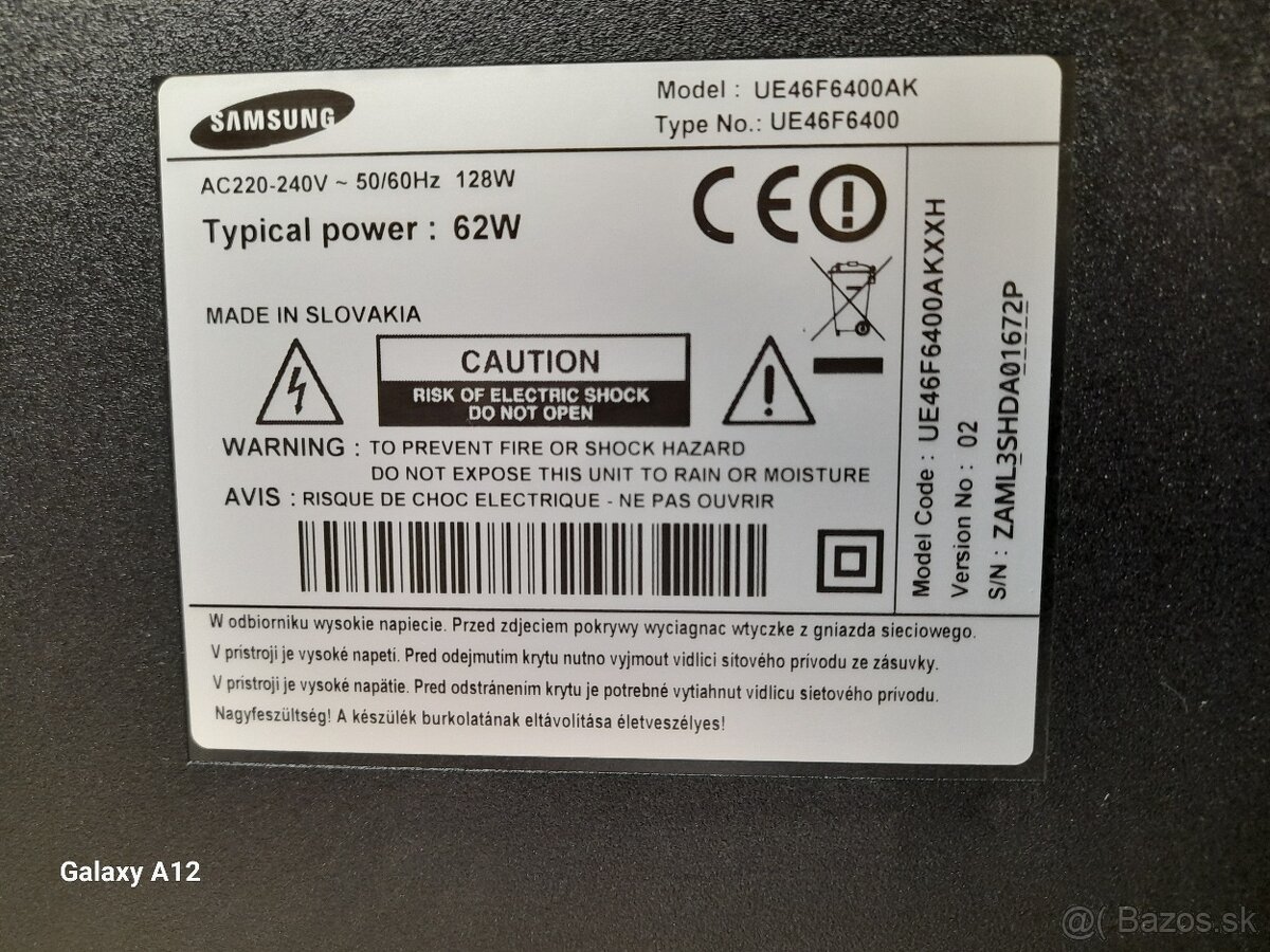 Náhradné diely na TV SAMSUNG UE46F6400AK