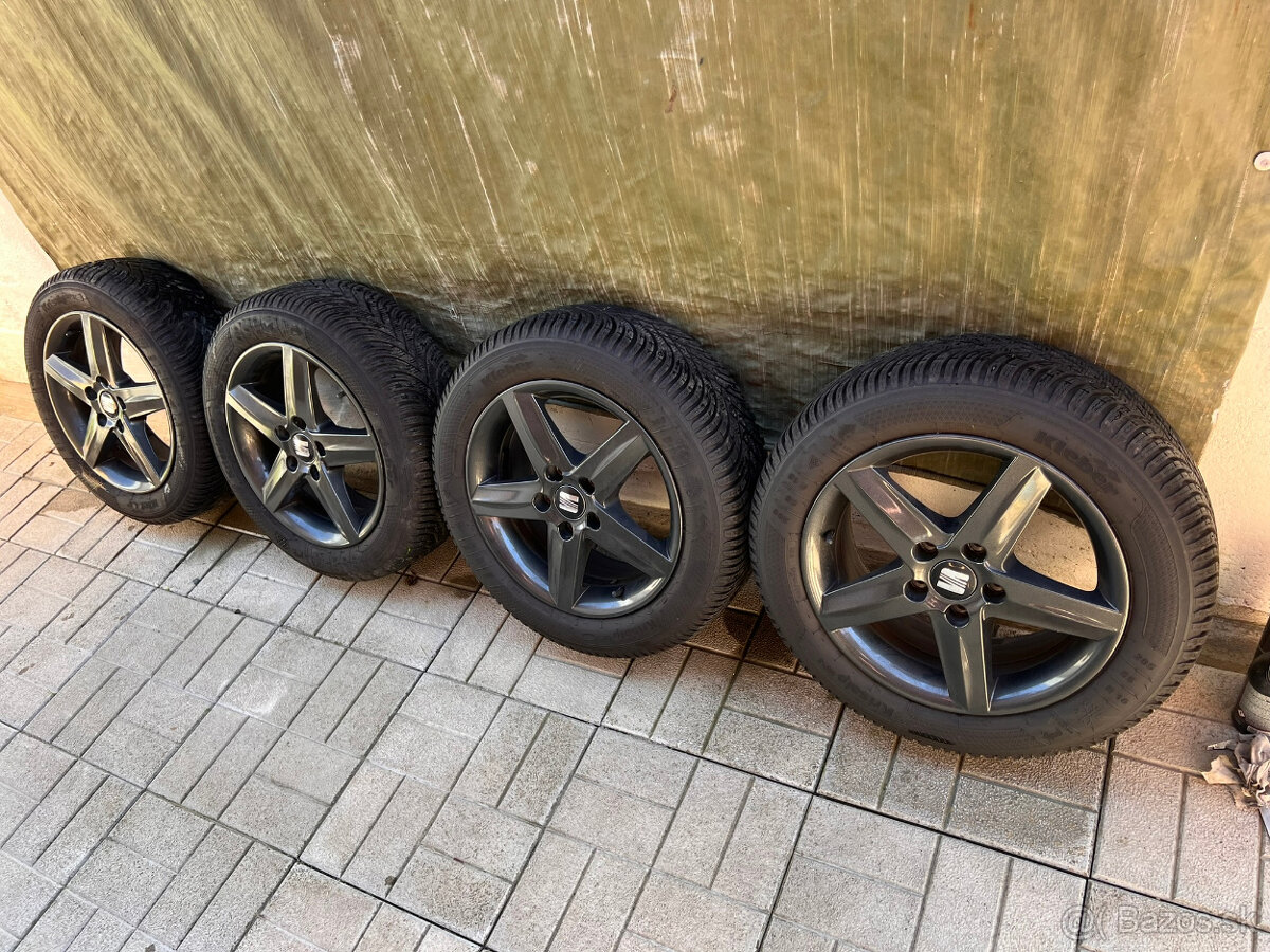 ALU 5x112 org. SEAT + 205/55 R16 zimné DOT3724
