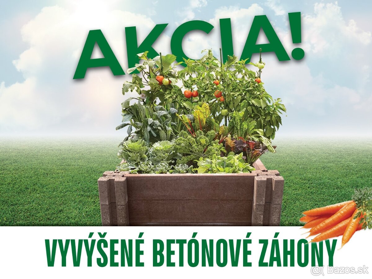 Vyvýšený záhon BETÓNOVÝ, 100cm x100cm x 60cm
